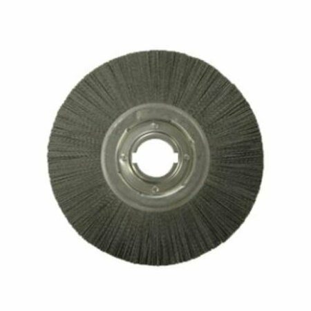 NYLOX Wheel Brush, Composite, 6 in Brush Dia, 1 in Face W, 2 in Arbor Hole, Crimped/Round Filament/Wire Ty 83050